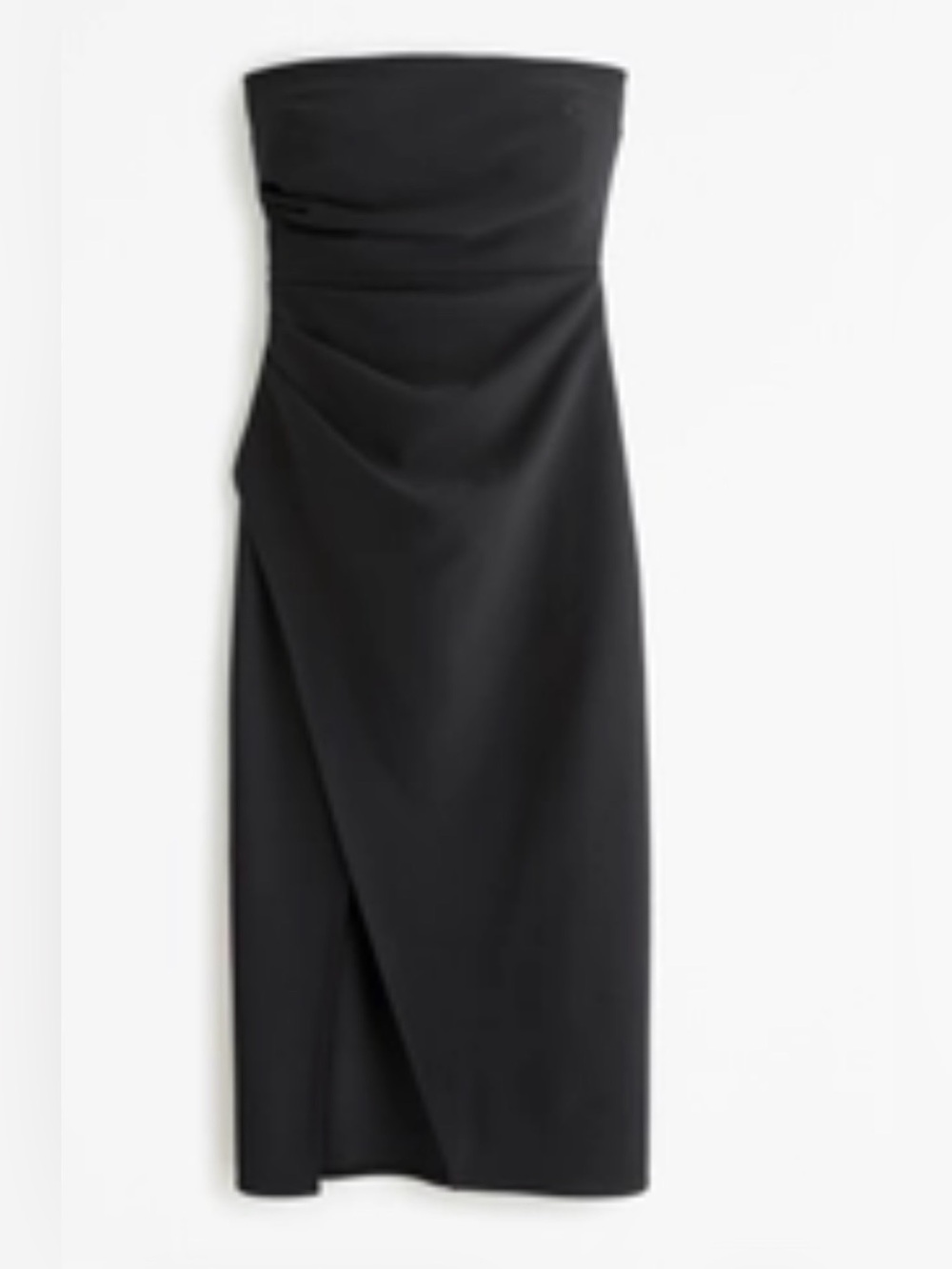 Abercrombie & Fitch Black Strapless Midi Dress